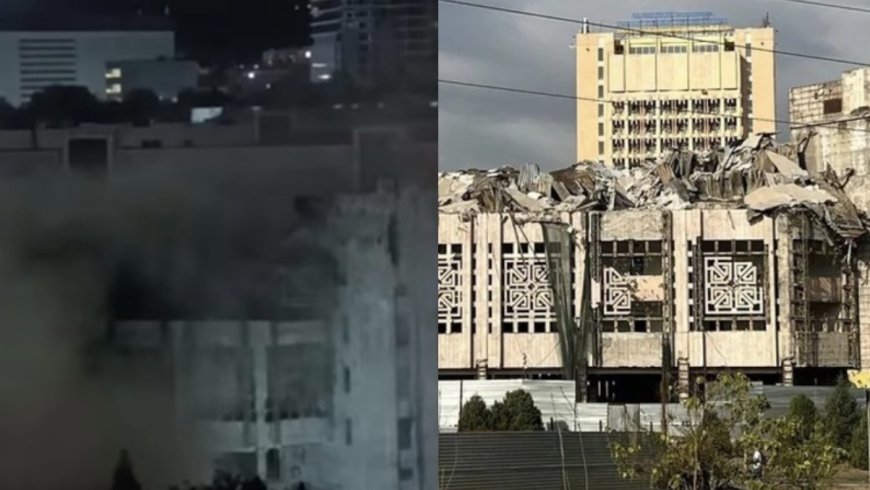 Алматыда Студенттер сарайының төбесі опырылып түсті (ВИДЕО)